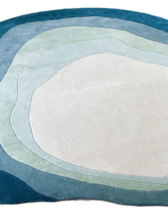 Seneca Terra Contour™ Rug- Round Irregular Wool Area Rug, Hand Tufted Abstract Design, Modern Rug for Living Room, Bedroom & Hallway, 5x5 Carpet