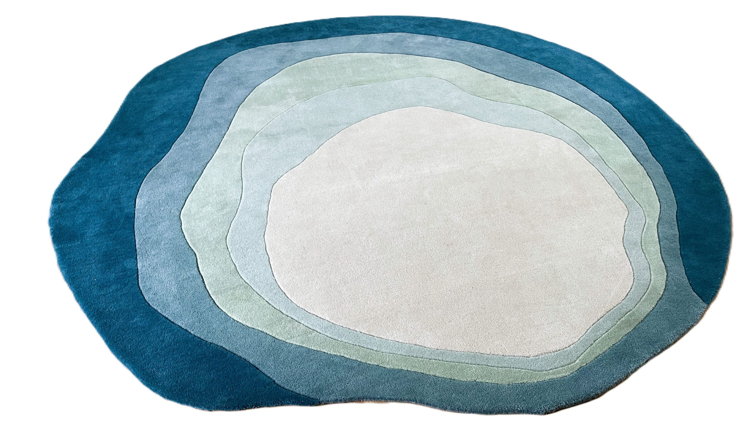 Seneca Terra Contour™ Rug- Round Irregular Wool Area Rug, Hand Tufted Abstract Design, Modern Rug for Living Room, Bedroom & Hallway, 5x5 Carpet