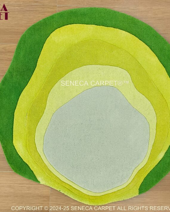 Seneca Terra Contour™ Rug - Round Irregular Wool Area Rug, Hand Tufted Abstract Design, Modern Rug for Living Room, Bedroom & Hallway Carpet