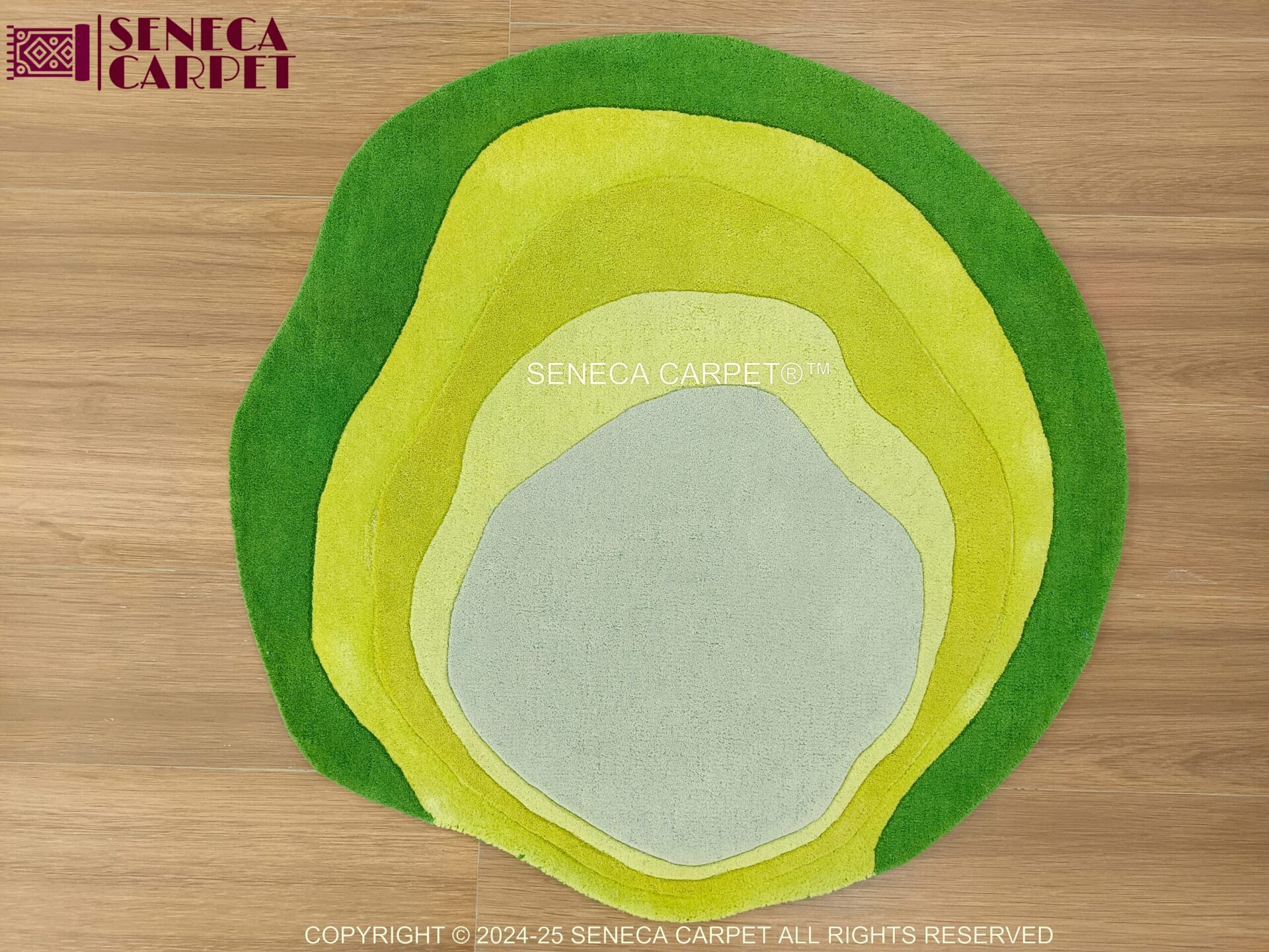 Seneca Terra Contour™ Rug - Round Irregular Wool Area Rug, Hand Tufted Abstract Design, Modern Rug for Living Room, Bedroom & Hallway Carpet