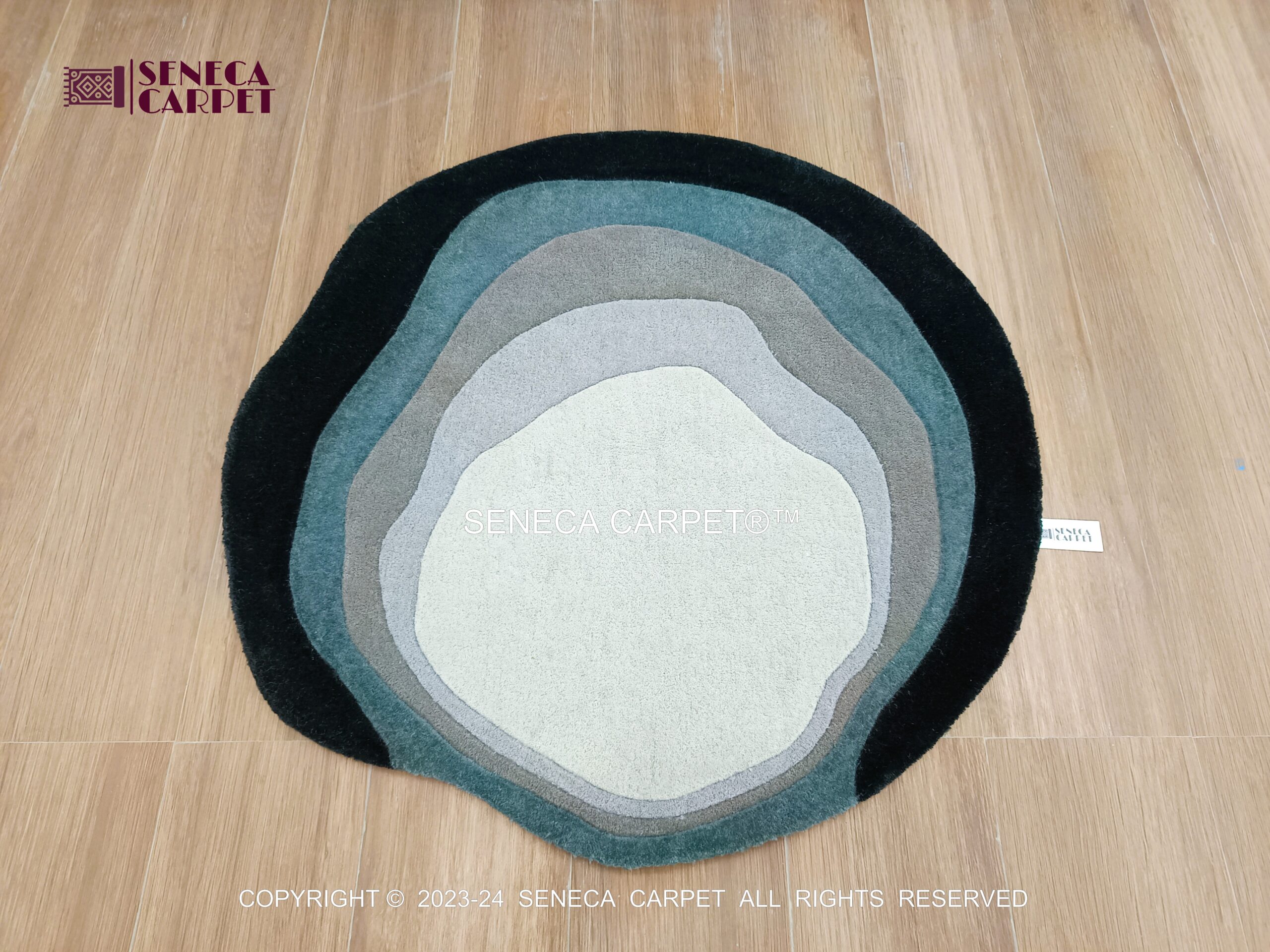 Seneca Terra Contour™ Rug- Round Irregular Wool Area Rug, Hand Tufted Abstract Design, Modern Rug for Living Room, Bedroom & Hallway Carpet